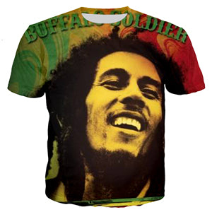 Bob Marley 3D Print T-Shirt: Oversized, Unisex