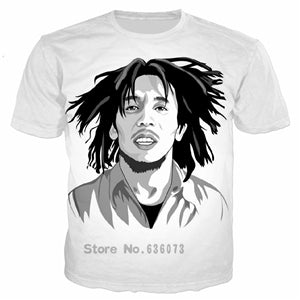 Bob Marley 3D Print T-Shirt: Oversized, Unisex