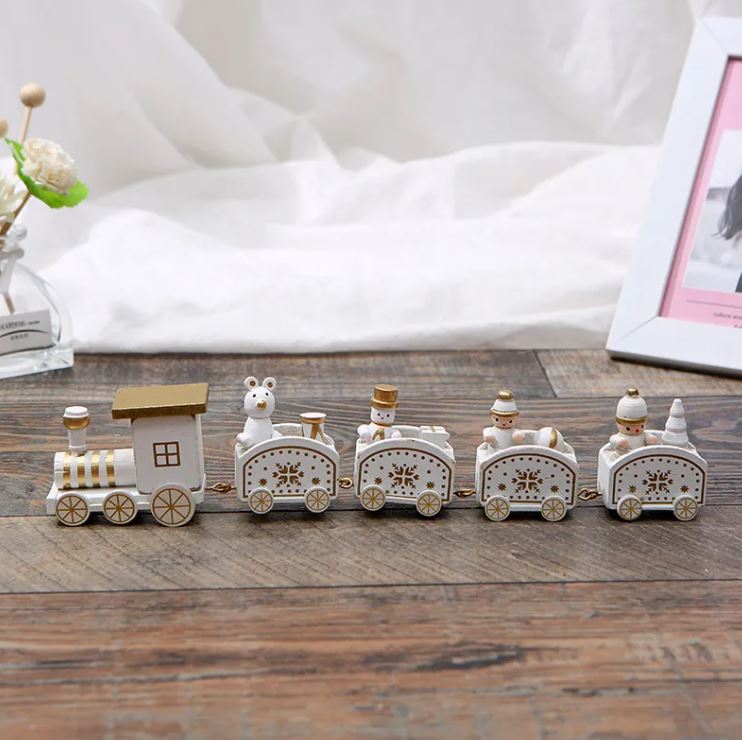 Wooden Christmas Train Ornament – 4 Colors