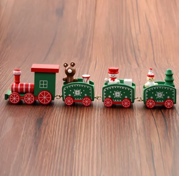 Wooden Christmas Train Ornament – 4 Colors