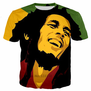 Bob Marley 3D Print T-Shirt: Oversized, Unisex