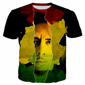 Bob Marley 3D Print T-Shirt: Oversized, Unisex