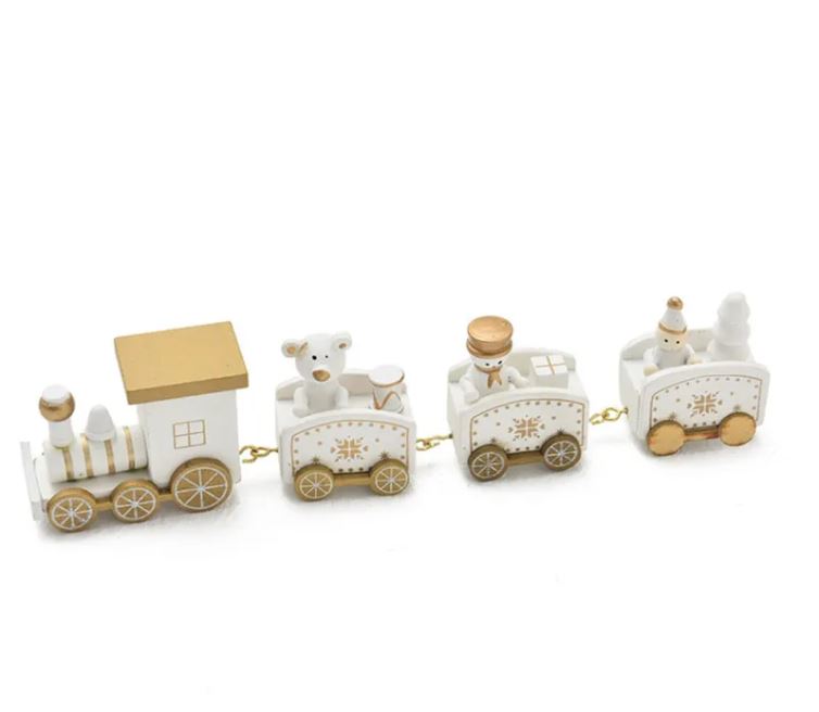 Wooden Christmas Train Ornament – 4 Colors