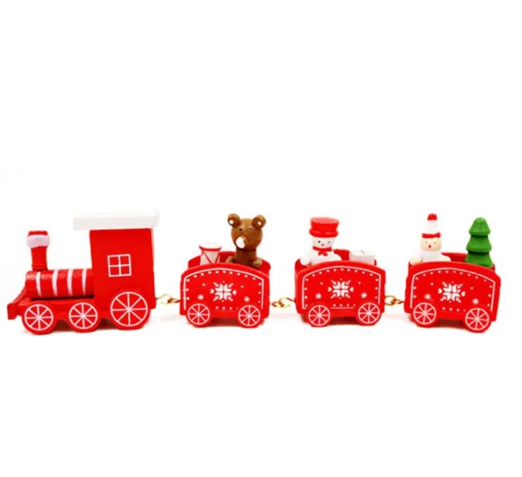 Wooden Christmas Train Ornament – 4 Colors